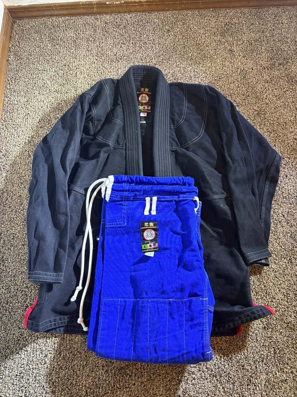 Ronin Brand Brazilian Jiu Jitsu Gi Uniform Set Black and Blue Size A2